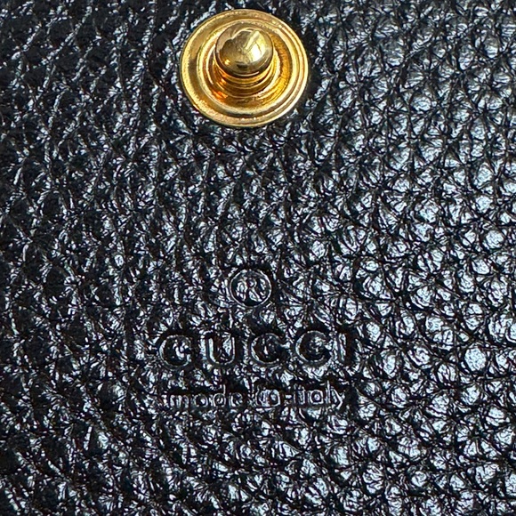 GUCCI Zumi Horsebit Grainy Black Leather Wristlet Card Case Wallet Made in Italy - Picture 14 of 16